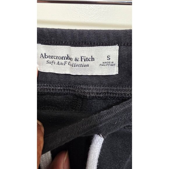 Abercrombie & Fitch Men's S Black Jogger Sweatpants Drawstring Waist & Embroider - Picture 7 of 7